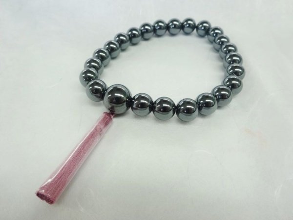 Photo1: Hematite G Bracelet (purple) (1)