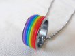 Photo1: Stainless steel pride ring necklace (1)