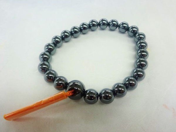 Photo1: Hematite G Bracelet (orange) (1)