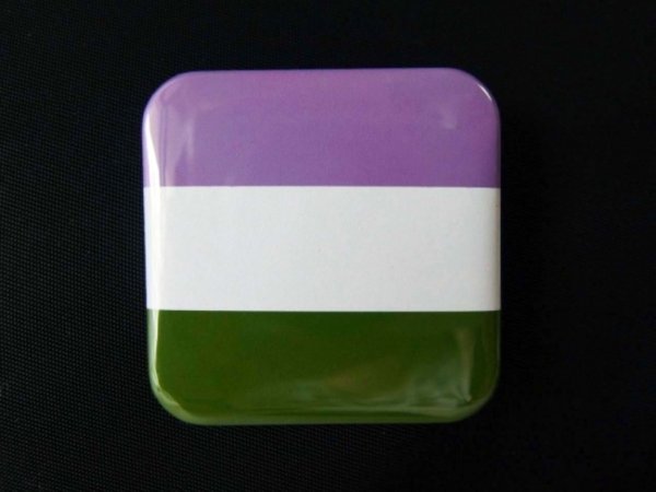 Photo1: Tin badge (Gender queer color) (1)