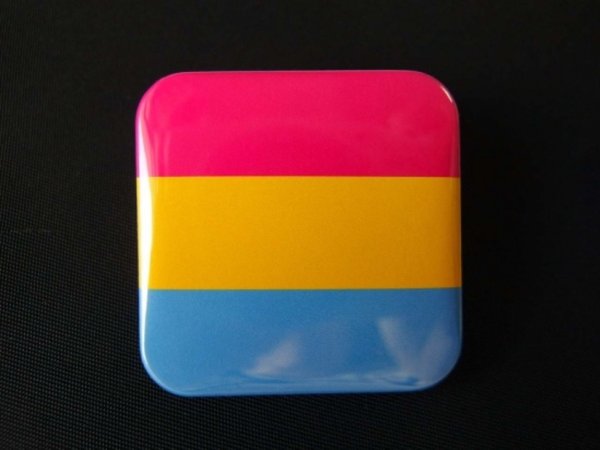 Photo1: Tin badge (Pansexual color) (1)