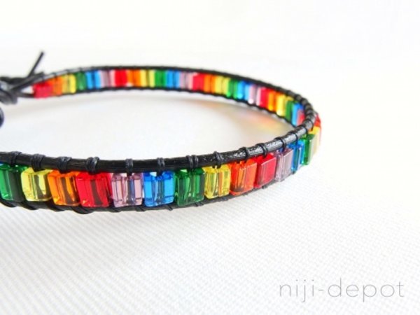 Photo1: Rainbow wrap bracelet (1)