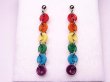 Photo2: Rainbow mini button earrings (2)