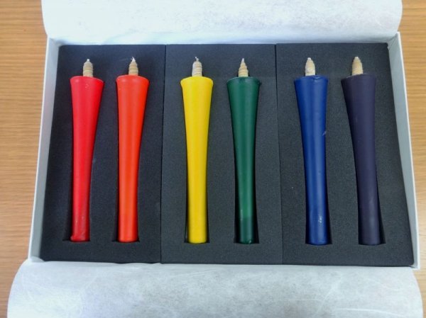 Photo1: Anchor-shaped Japanese rainbow candles (1)