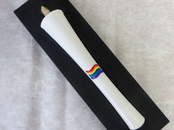 Photo1: Anchor-shaped Japanese candles with a rainbow flag (1)
